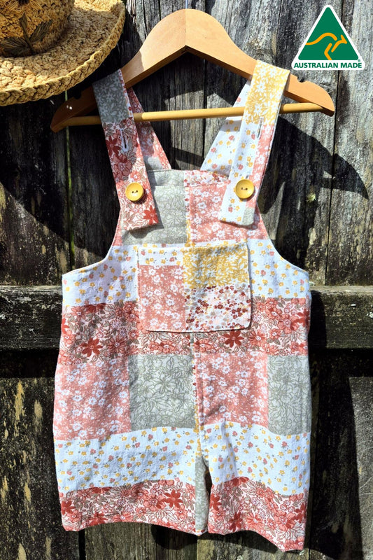 Maia's Farm - Short Overall - Sunset Patchwork