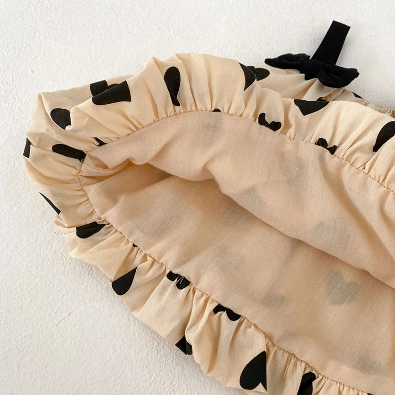 Love Sleeveless Bow Double Layer Set