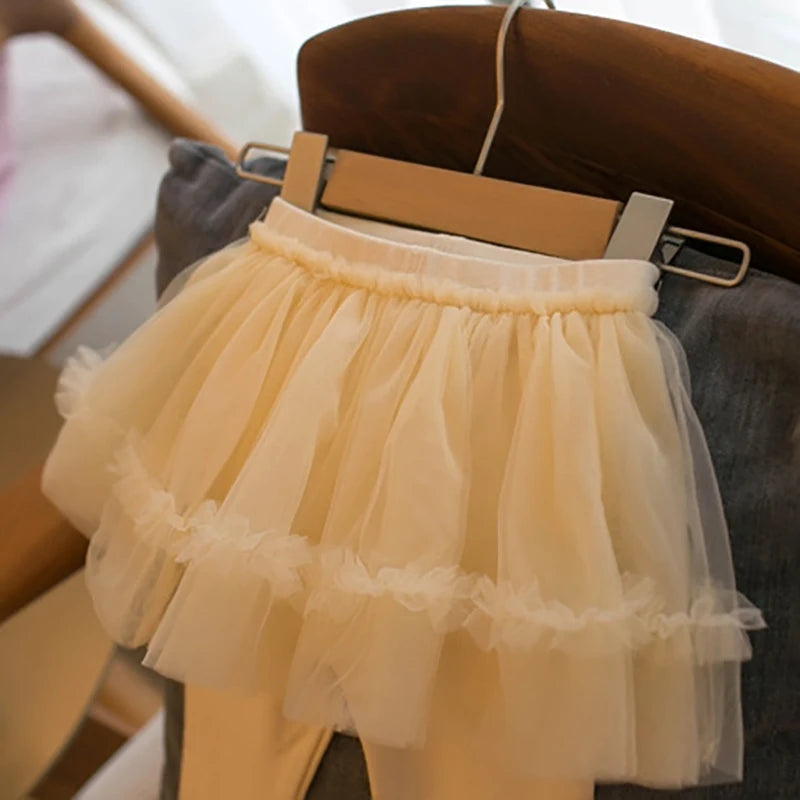 Sweet Mesh Skirt Leggings