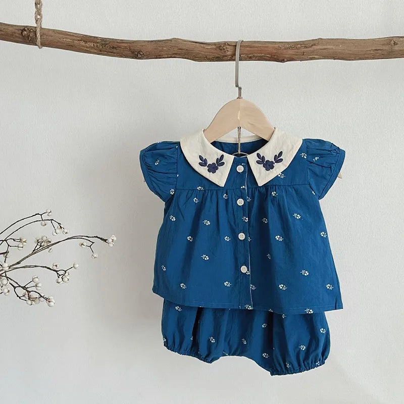 NEW Lovely Peter Pan Collar Blouse and Short Set