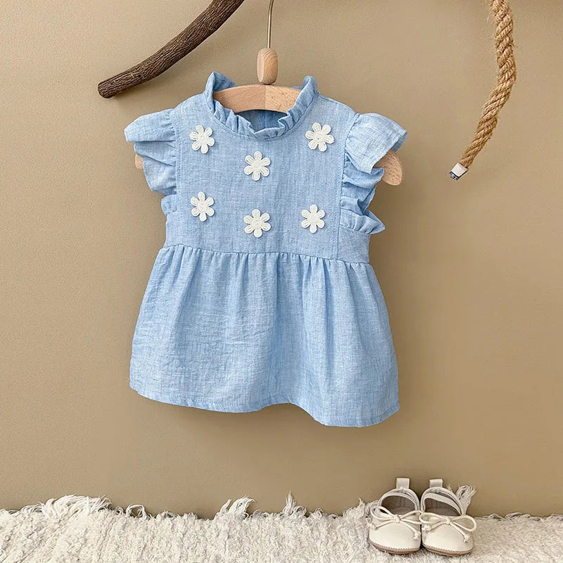 Cute Flower Flying Sleeve Top