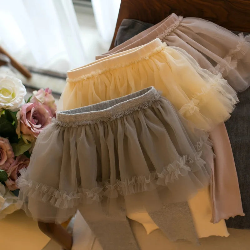 Sweet Mesh Skirt Leggings
