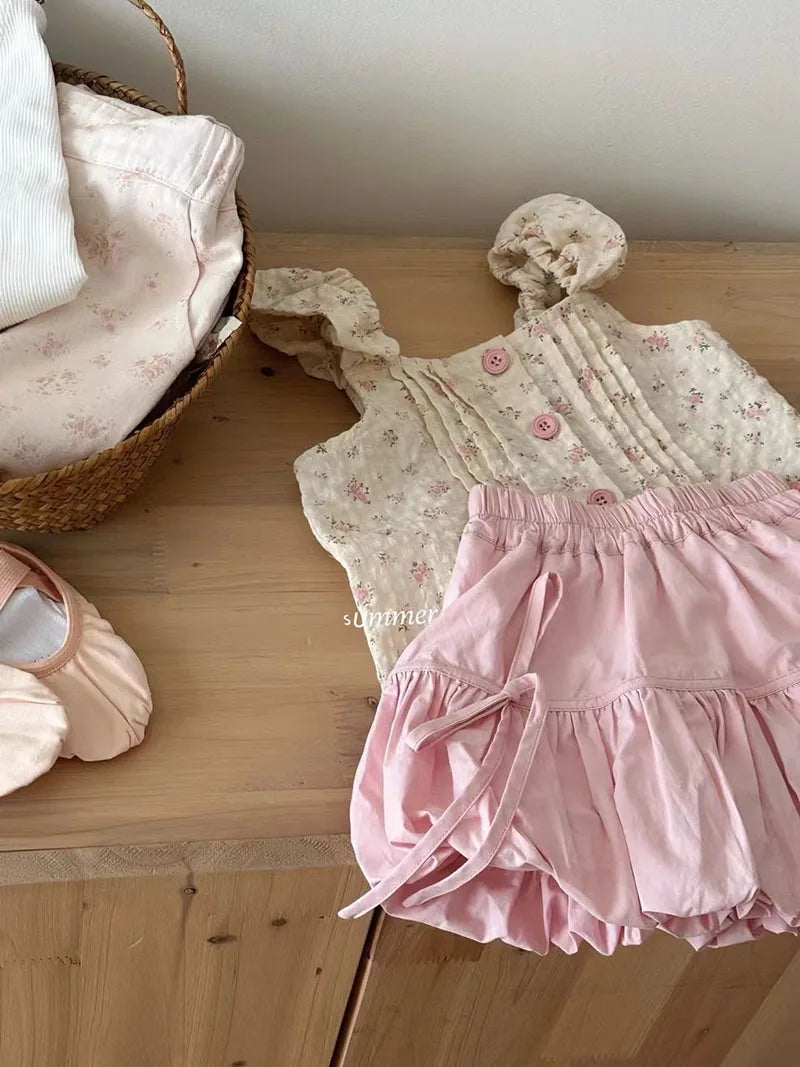Rosie Floral Vest and Bottom Set