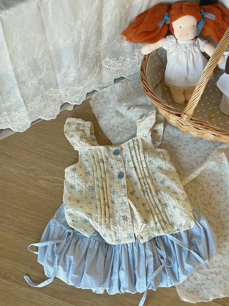 Rosie Floral Vest and Bottom Set