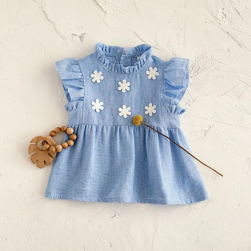 Cute Flower Flying Sleeve Top