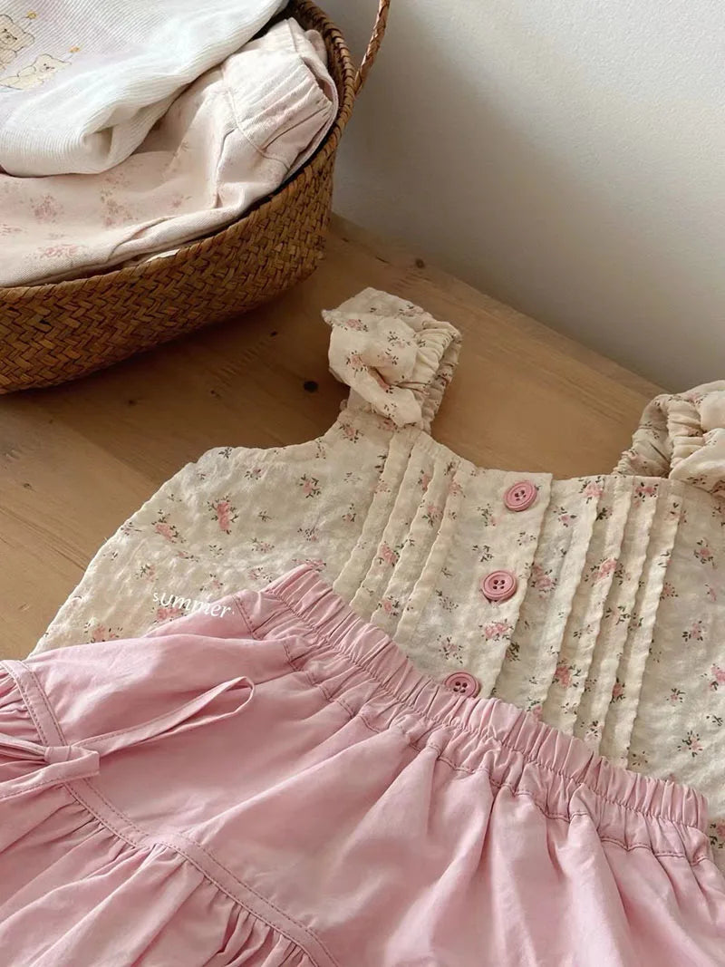 Rosie Floral Vest and Bottom Set