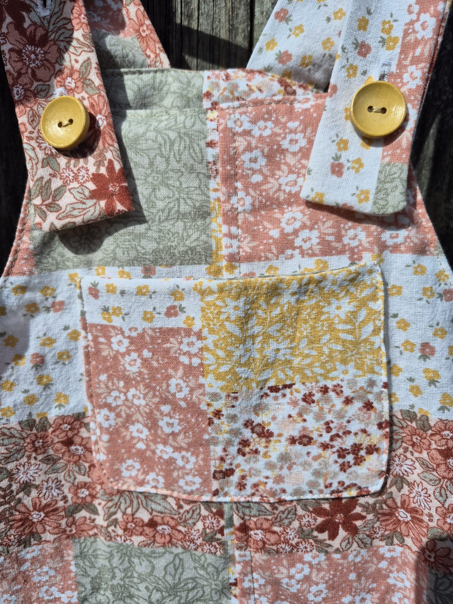 Maia's Farm - Short Overall - Sunset Patchwork