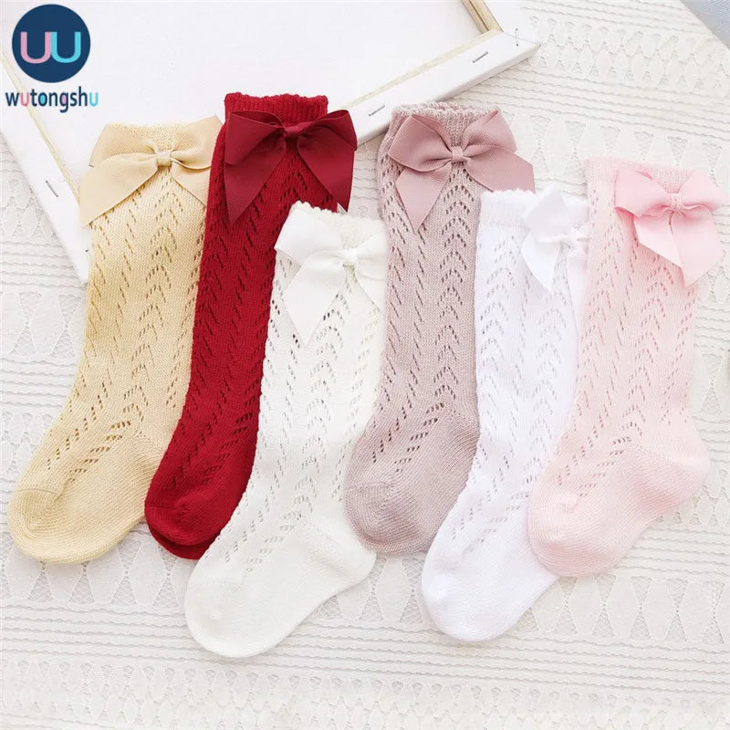 Big Bow Knee High Long Soft Cotton Socks