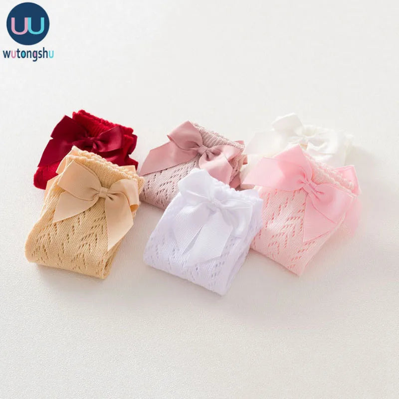 Big Bow Knee High Long Soft Cotton Socks