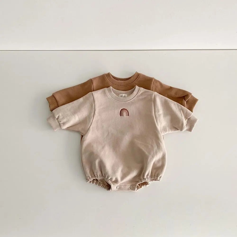 Long Sleeve Infant O-neck Rainbow Baby Jumpsuit