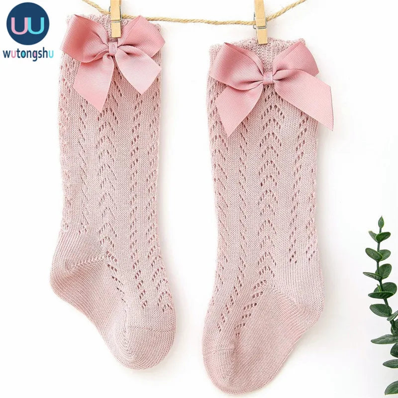 Big Bow Knee High Long Soft Cotton Socks