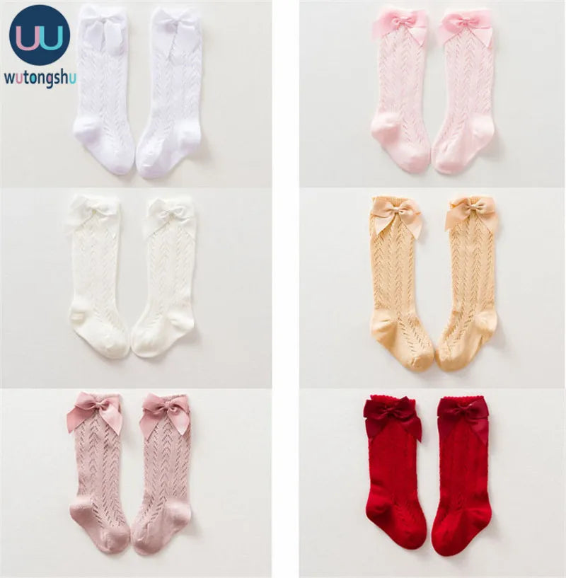 Big Bow Knee High Long Soft Cotton Socks