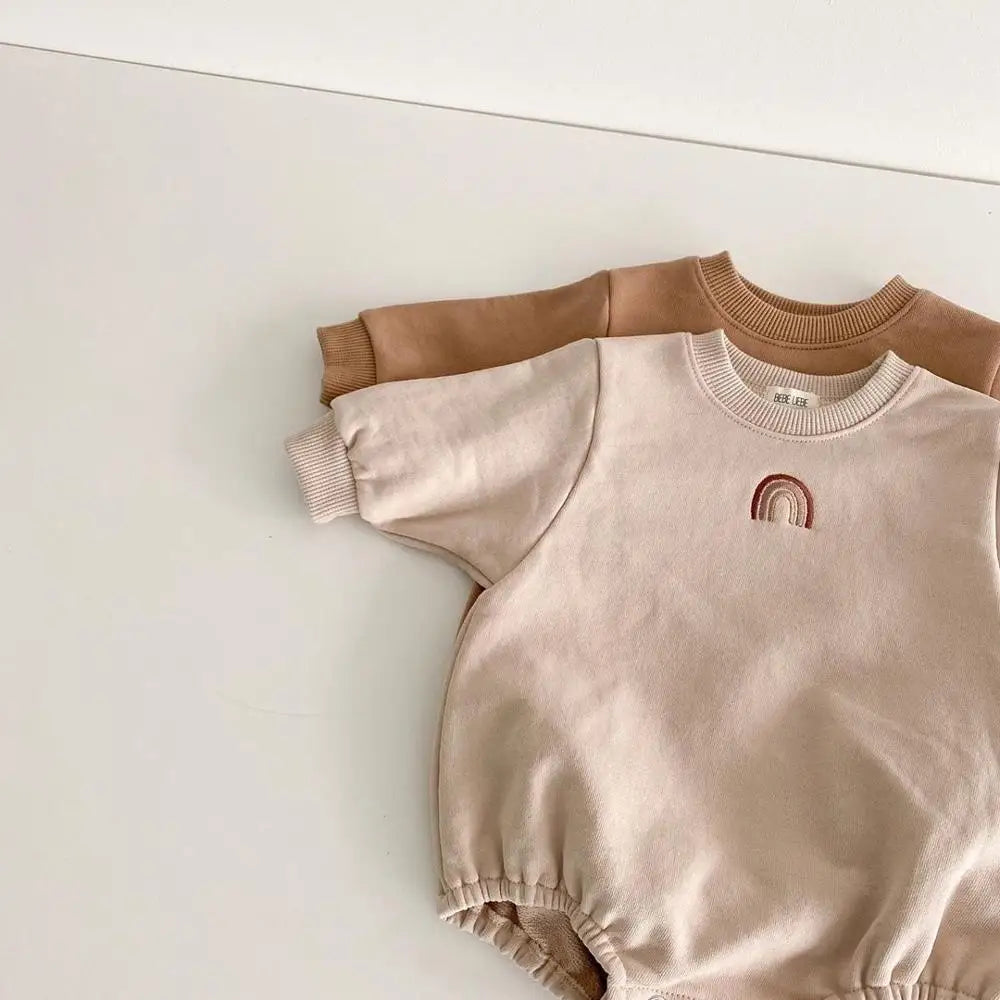 Long Sleeve Infant O-neck Rainbow Baby Jumpsuit