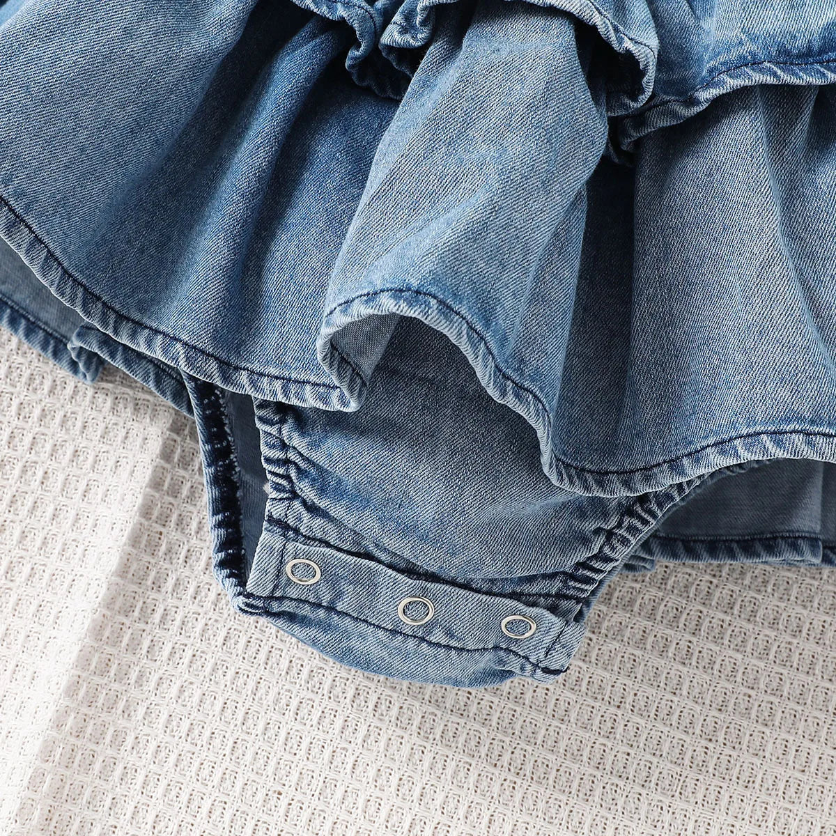 Denim Look Ruffle One Piece