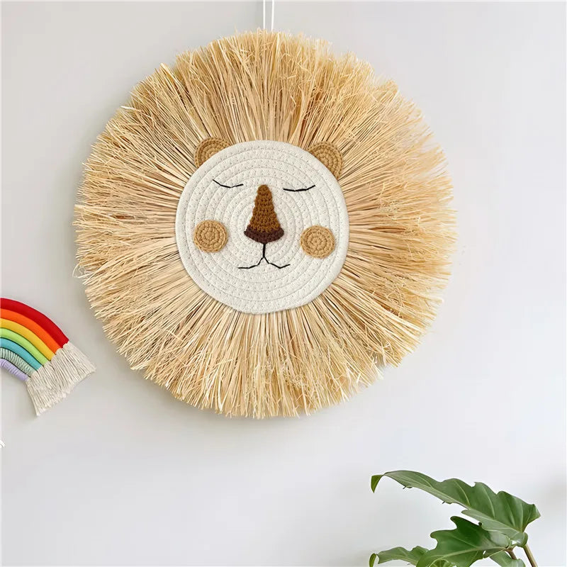 Nordic Hand Woven Lion Wall Hanging