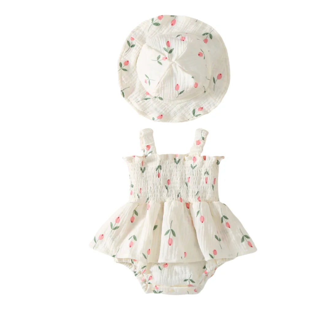 NEW Tulip Print One Piece and Hat