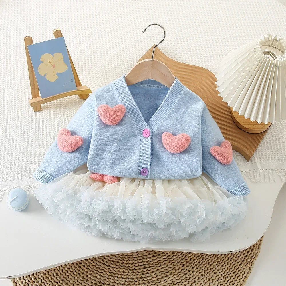 3D Heart Sweaters And Tulle Skirts