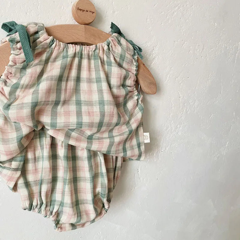 Plaid Top and Bloomer Set