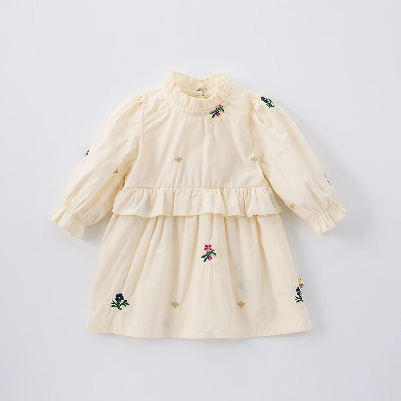 Embroidery Ruffled Retro Celine Dress