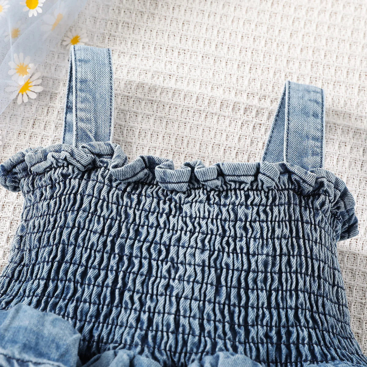 Denim Look Ruffle One Piece