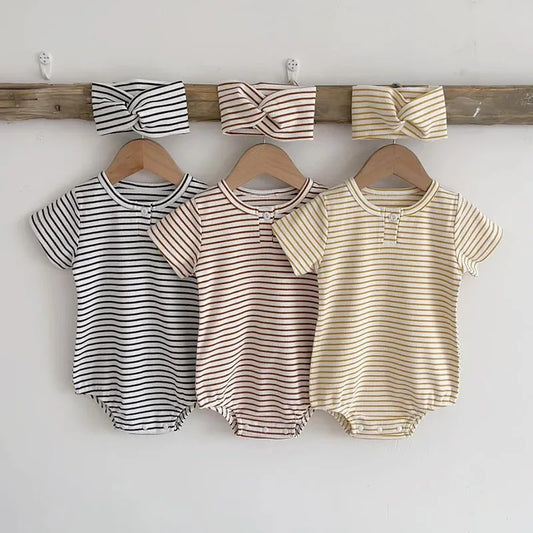 NEW Striped Bodysuit with Headband