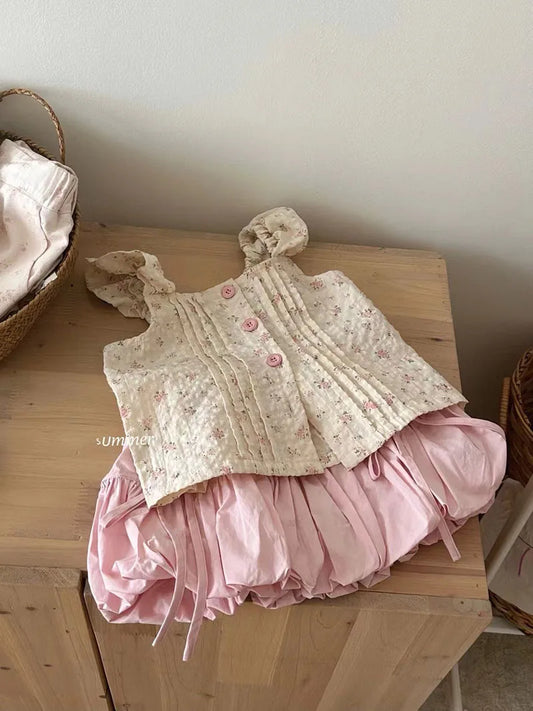 Rosie Floral Vest and Bottom Set