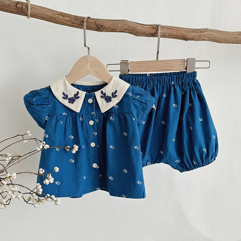 NEW Lovely Peter Pan Collar Blouse and Short Set