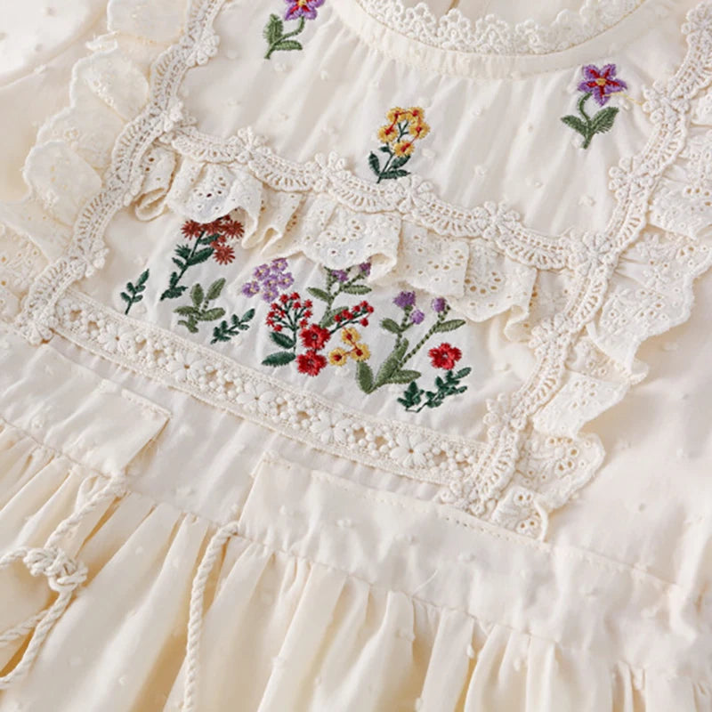 Floral Embroidered Girls Dress