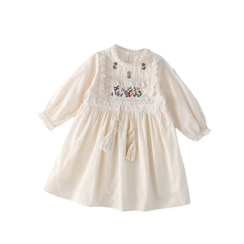 Floral Embroidered Girls Dress