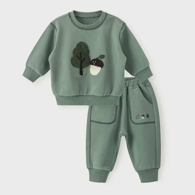 Embroidered Sweatshirt and Pant 2 Piece Set