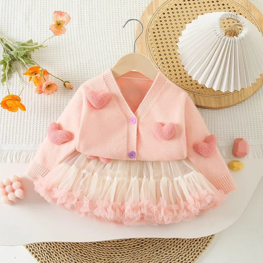 3D Heart Sweaters And Tulle Skirts