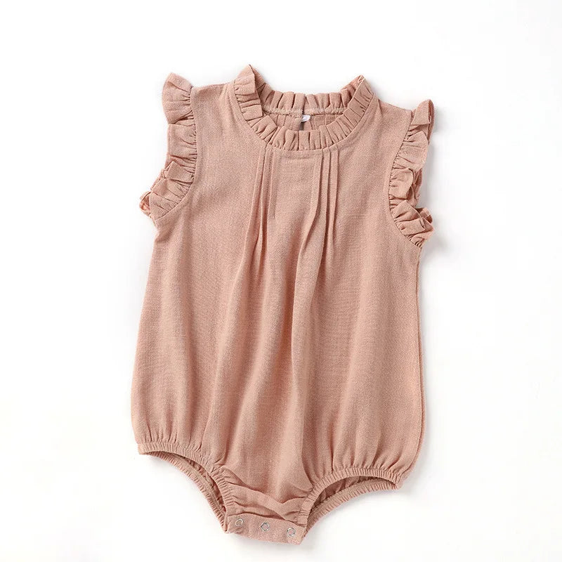 Sleeveless Auricular Collar Romper