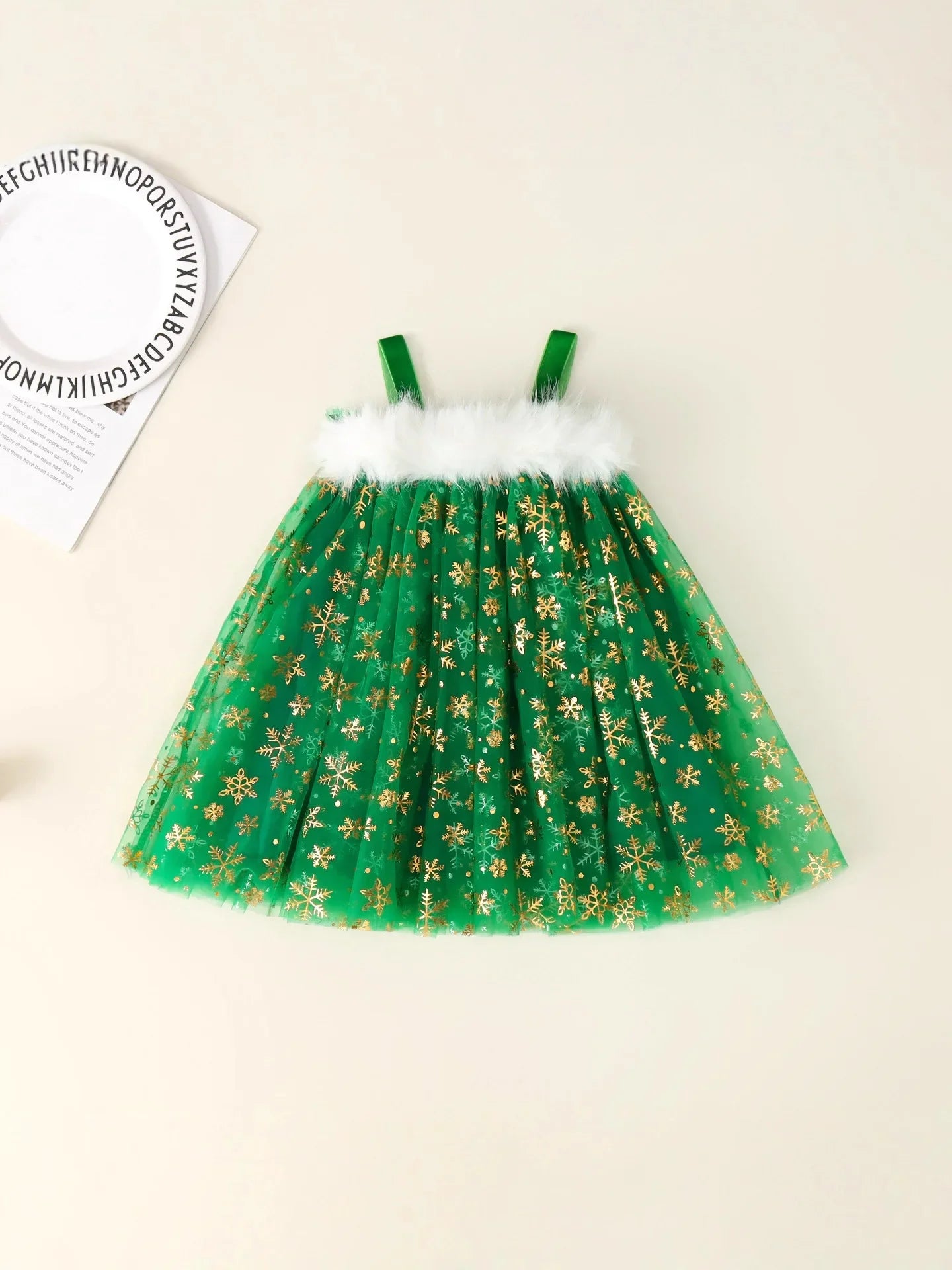 Fuzzy Trim Festive Dress