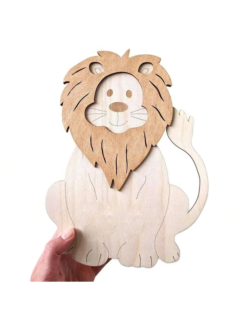 Wooden Lion Wall Decoration