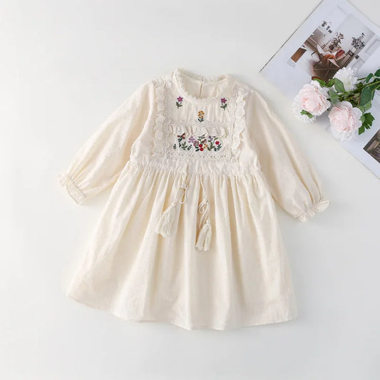 Floral Embroidered Girls Dress