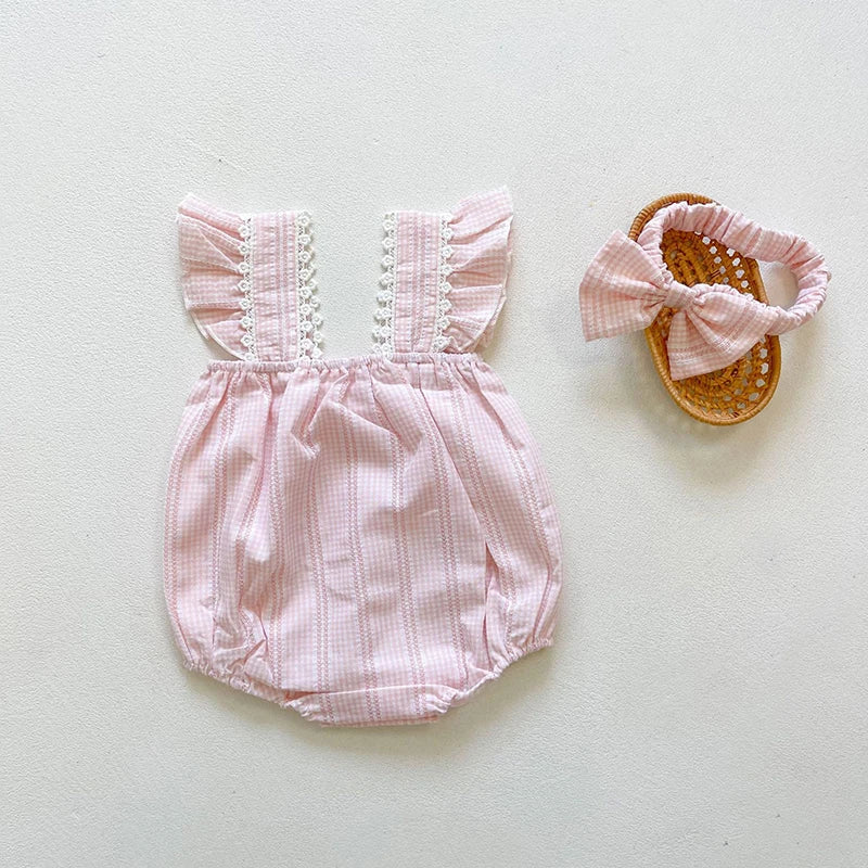 Embroidery Flower Romper