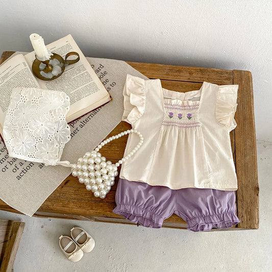 Smocked Lavender Set