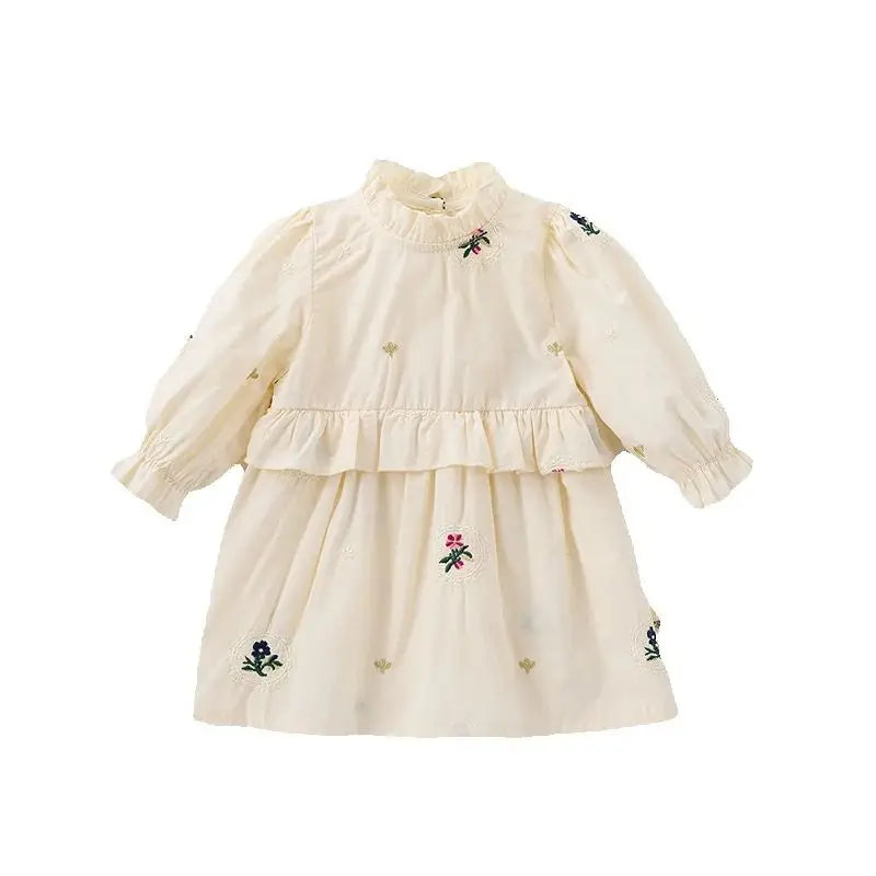 Embroidery Ruffled Retro Celine Dress