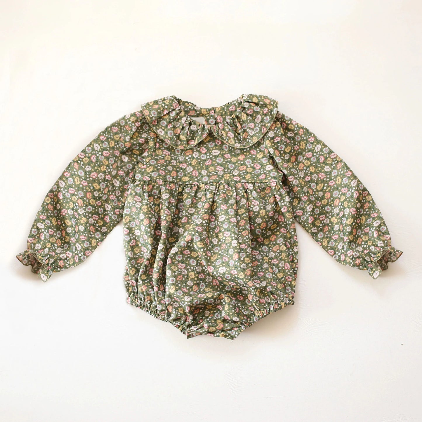 Spring Cotton Long Sleeve Romper with Headband