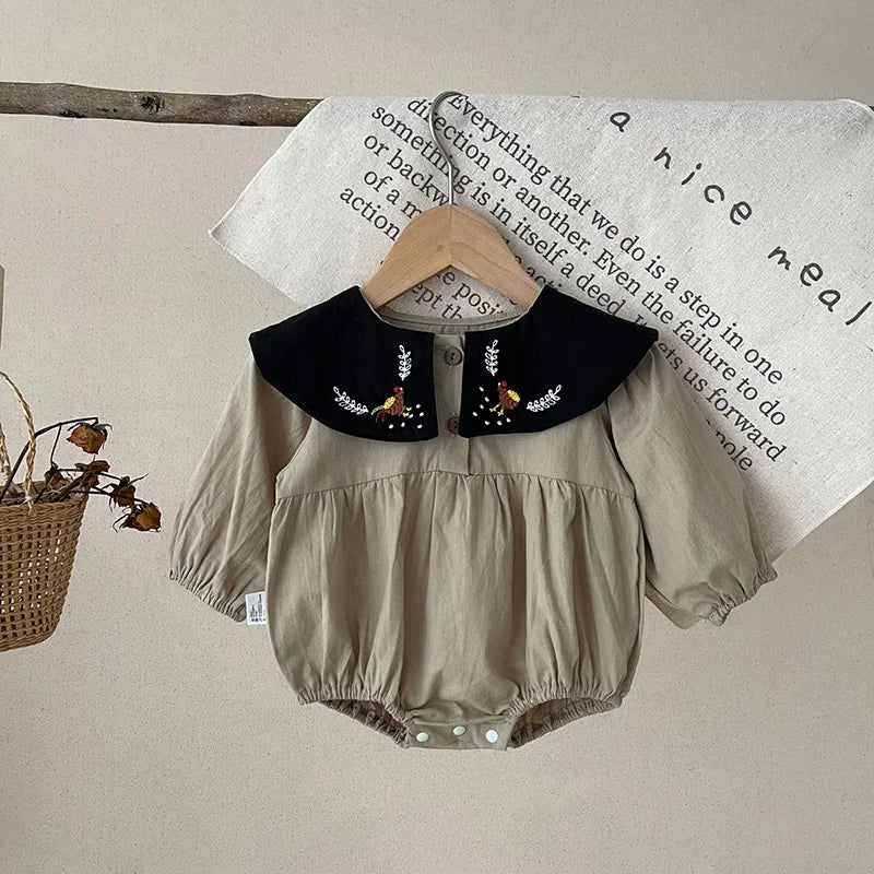 Vintage Farm Peter Pan Collar Romper