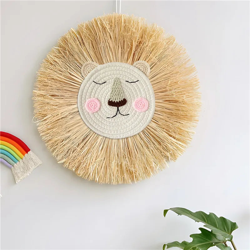 Nordic Hand Woven Lion Wall Hanging