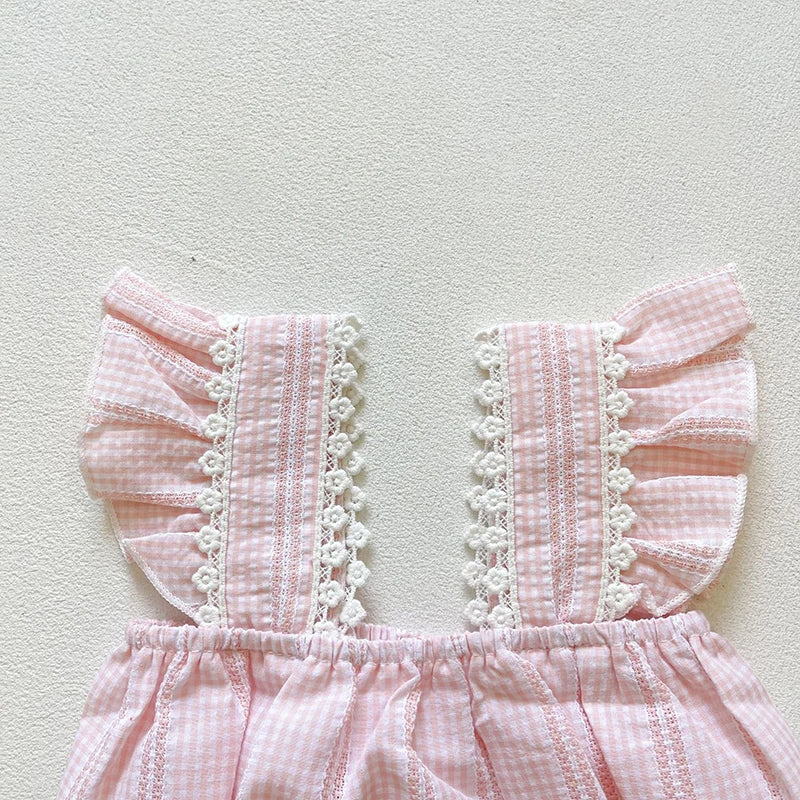 Embroidery Flower Romper