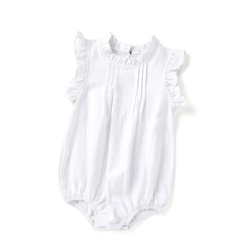 Sleeveless Auricular Collar Romper