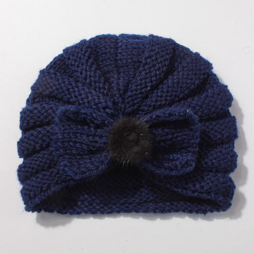 Solid Knit Hat Hair Accessory