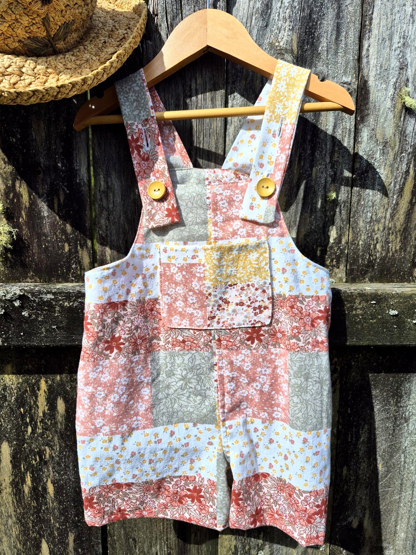 Maia's Farm - Short Overall - Sunset Patchwork