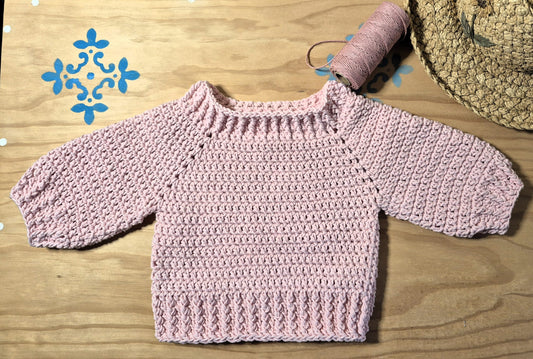 Maia's Farm - Hand-Crocheted Baby Jumper - Rose