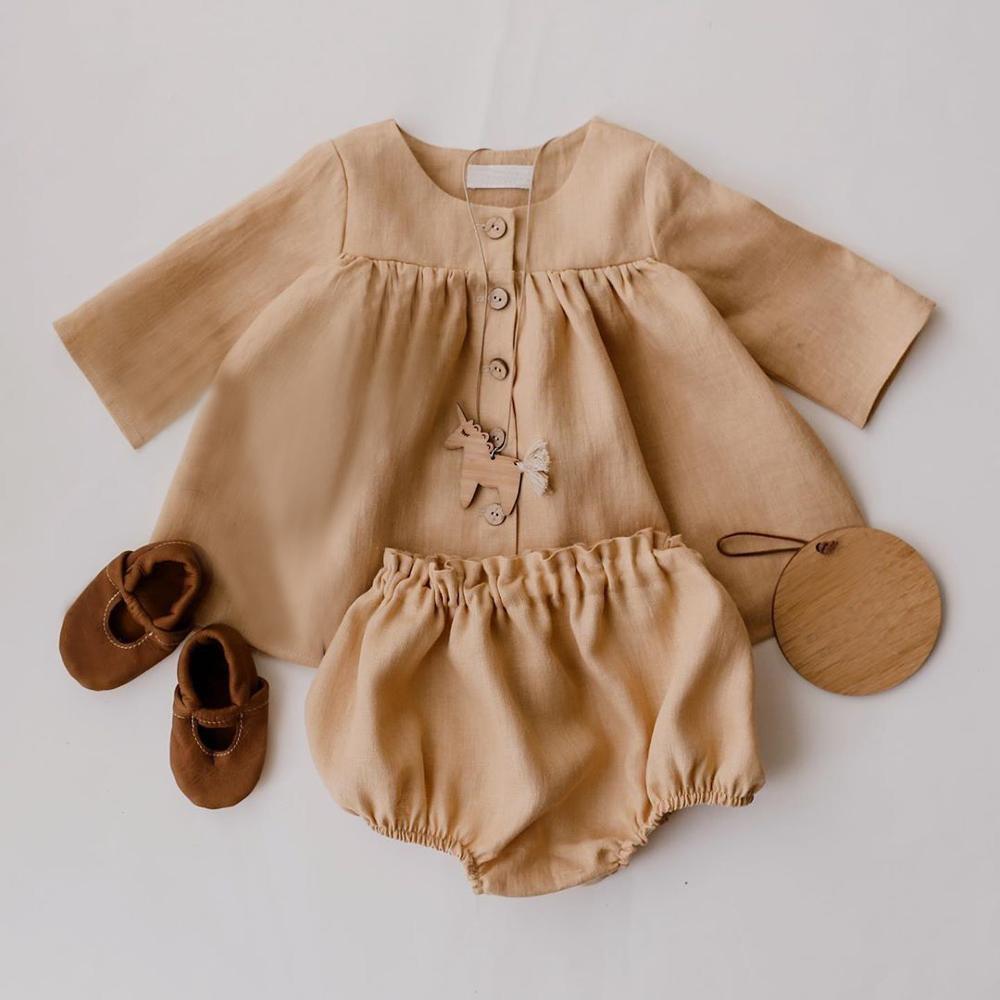 Baby Girl 2 Piece Long Sleeve Blouse and Short Set