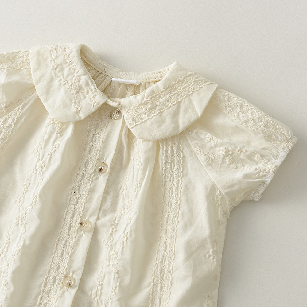 Fashionable Cotton Lace Top and Bloomer Set