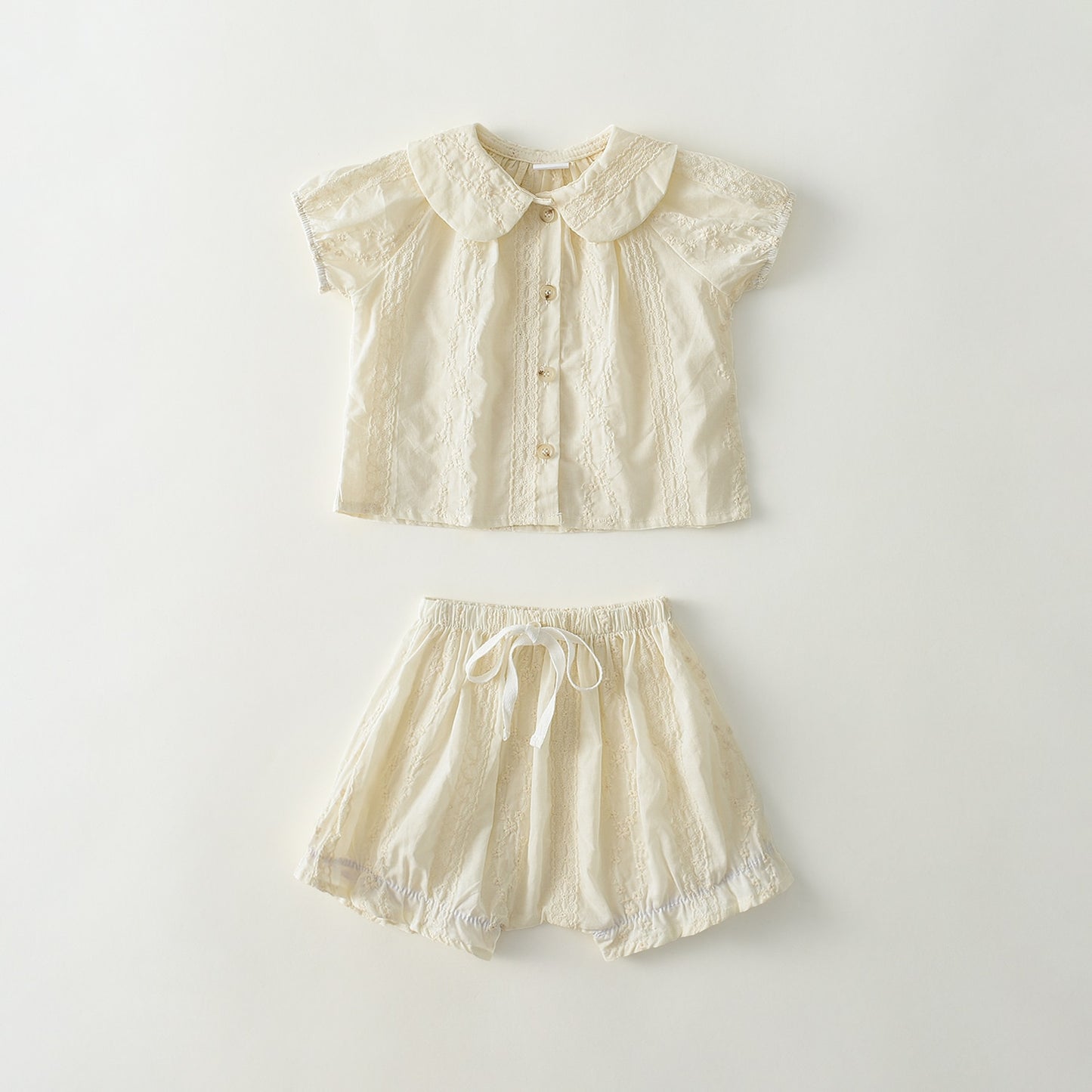 Fashionable Cotton Lace Top and Bloomer Set