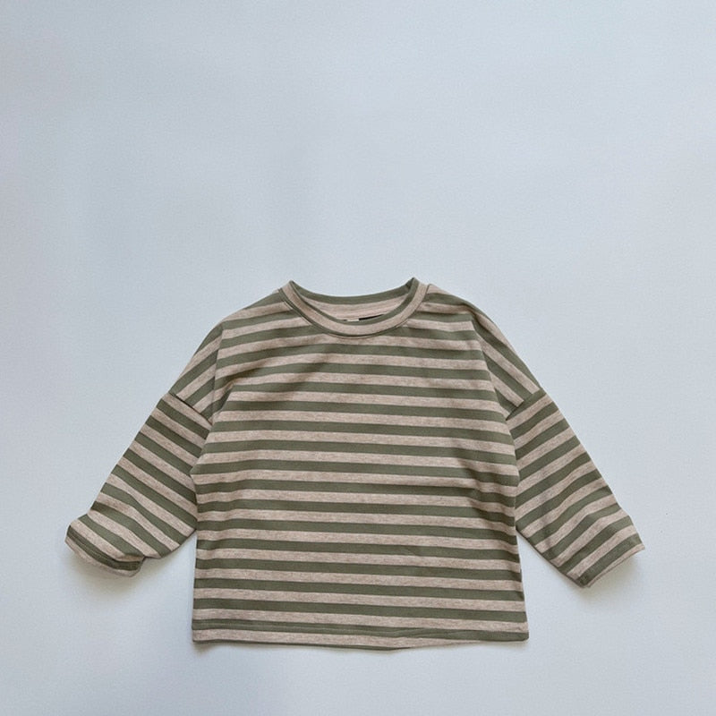 Long Sleeve Striped Basic Long Sleeve Tee